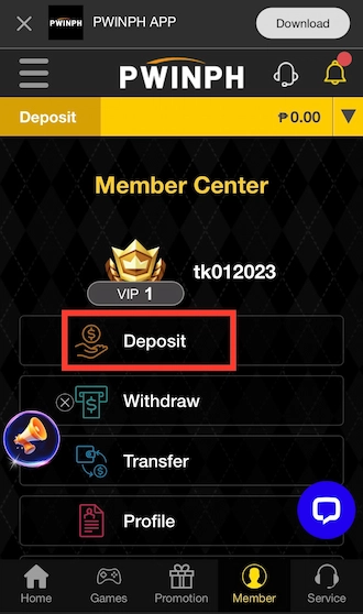 Step 1: BWINPH Com login to your betting account. Then select Deposit